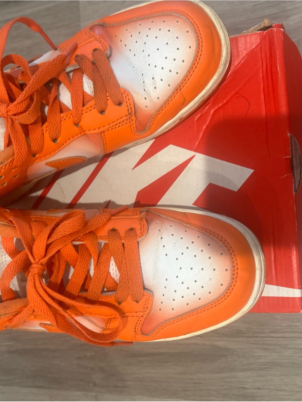 Nike Dunk Orange and White Low-Top Sneakers